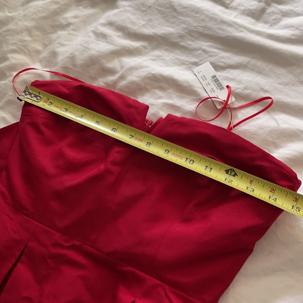 Jcrew RED (not green) Tie-waist strapless dress - Picture 8 of 15